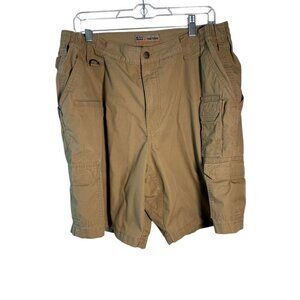 5.11 Tactical Mens Khaki Cargo Shorts With Elastic Waist Pockets Size 38